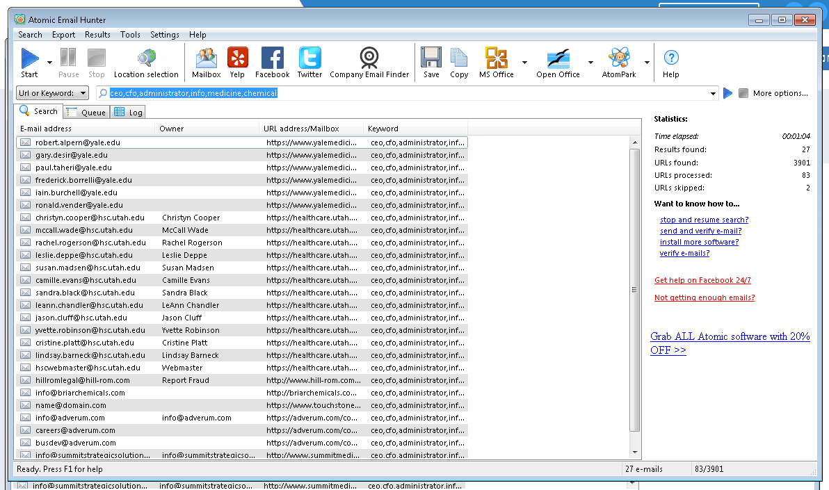 Atomic Email Hunter